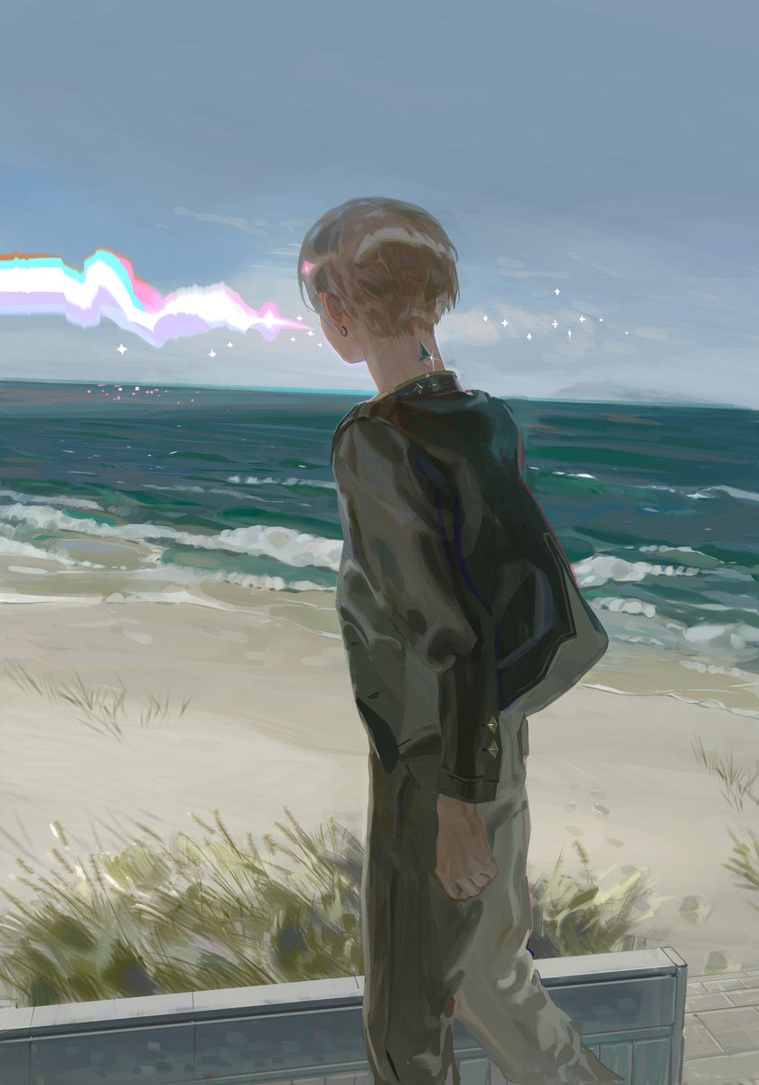 「him and the sea」|tamomoko from TamoTaroのイラスト