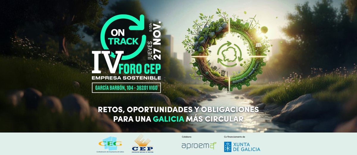 📍La <a href="/CEP_Pontevedra/">Confederación Empresarial de Pontevedra (CEP)</a> organiza el próximo 27 de noviembre (9.15-13.30 h) el 𝐈𝐕 𝐅𝐎𝐑𝐎 𝐂𝐄𝐏 𝐄𝐌𝐏𝐑𝐄𝐒𝐀 𝐒𝐎𝐒𝐓𝐄𝐍𝐈𝐁𝐋𝐄, evento de referencia en Galicia sobre sostenibilidad empresarial 
La inscripción es gratuita 👉 forms.gle/C1dStmRP68eMah…