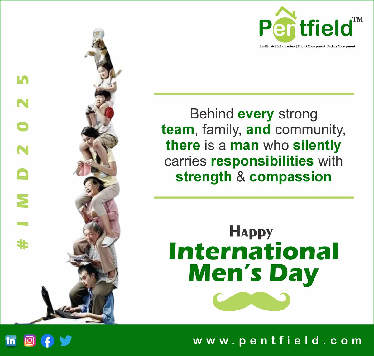 PentfieldN's tweet photo. Happy International Men's Day from all of us @ Pentfield

#WeGotYouCovered

#IMD2025 #RealEstate #Infrastructure #ProjectManagement #FacilityManagement https://t.co/iVranp7wMx