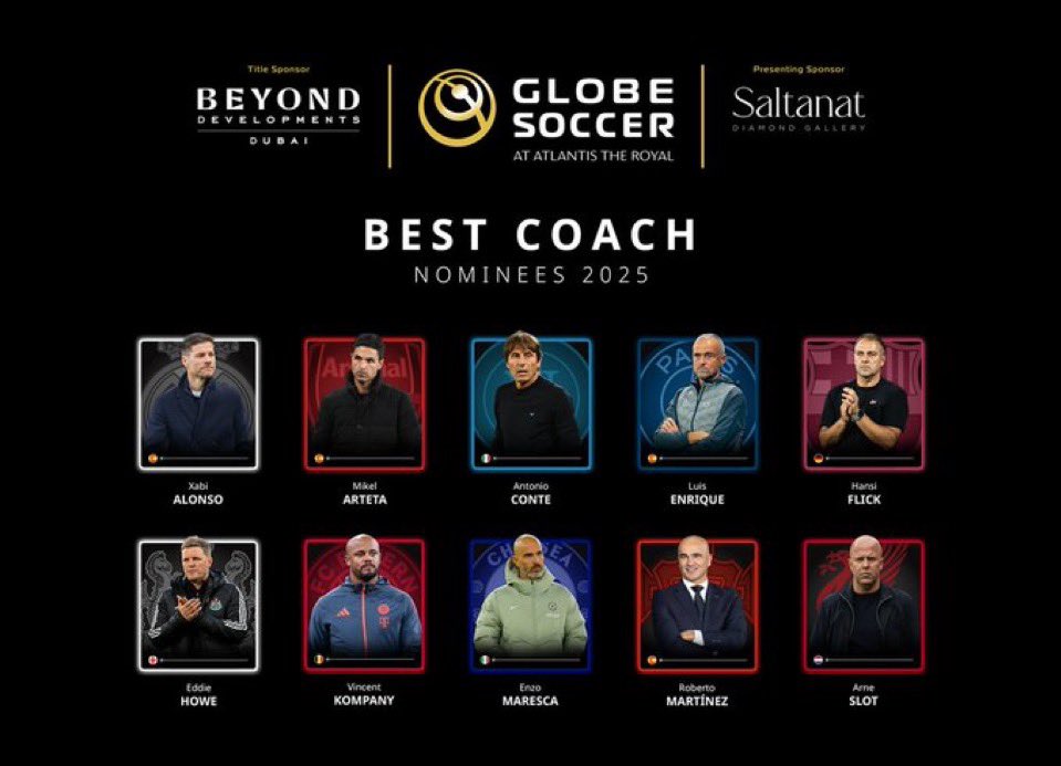 🚨 OFFICIAL: Enzo Maresca has been nominated for the Best Coach at the 2025 Globe Soccer Awards. 🏆 #CFC

(<a href="/Globe_Soccer/">Globe Soccer Awards</a>)