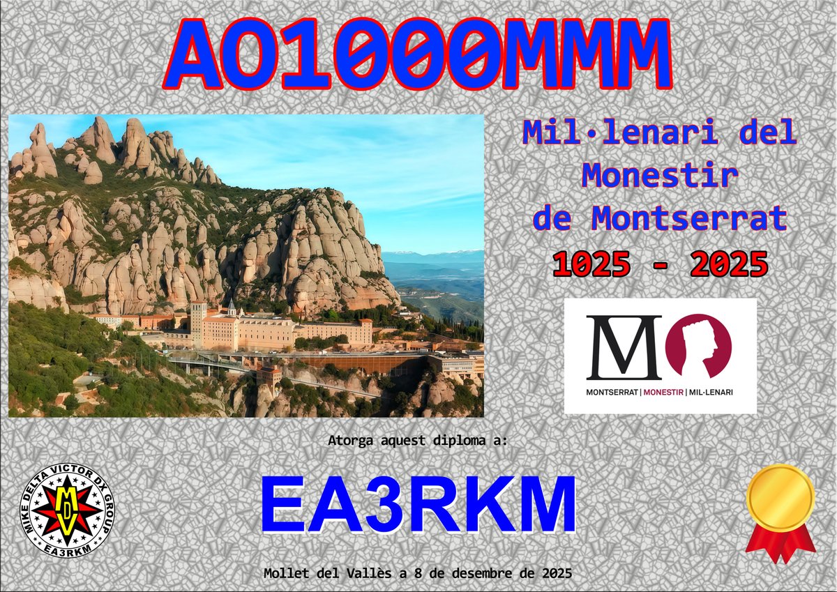 Chari Bermejo, presidenta de <a href="/mikedeltavictor/">Mike Delta Victor</a>, informa dels indicatius especials: AO25TWHS (Ràdio Club del Tarragonès) i AO1000MMM (Mike Delta Victor DX Group).Minut 26’47 de L’<a href="/altraradio/">L'altra ràdio</a> de <a href="/radio4_rne/">radio4_rne</a> a rtve.es/play/audios/la…