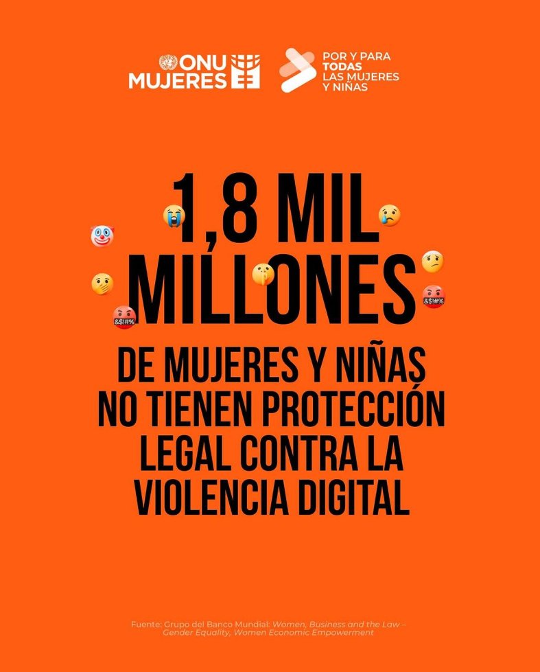 ONUMujeresArg's tweet image. La violencia digital se está intensificando, pero casi la mitad de las mujeres y niñas del mundo carecen de protección jurídica frente al abuso digital.

Esto es inaceptable.

#NoHayExcusa #EsViolenciaDigital #16días