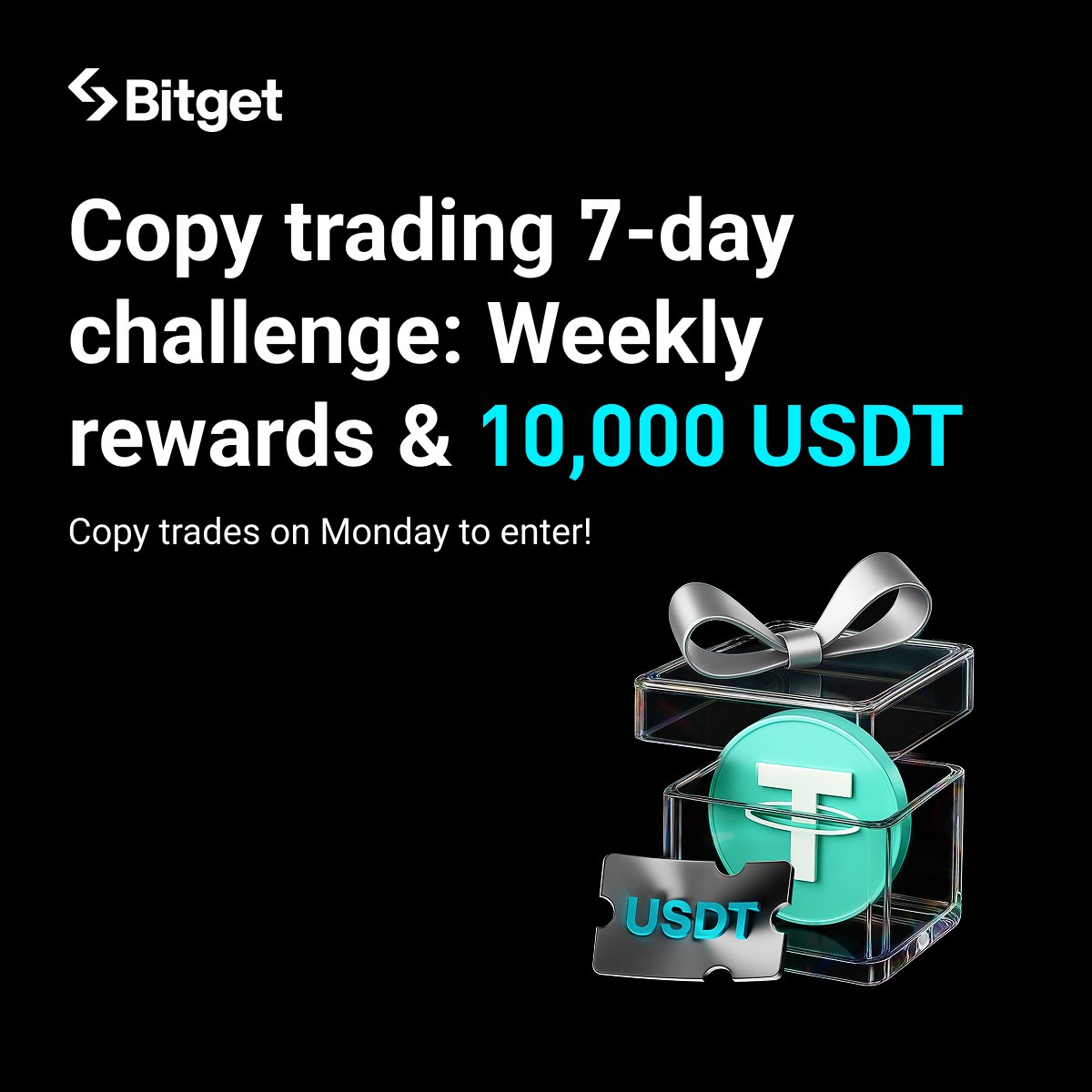 bitget's tweet image. Good copy trading habits can earn you more! 💰

🍀Execute a copy trade on Monday to qualify for a chance to win rewards.

🙌 Don’t miss your chance to win big! 
Join now: bitget.com/events/activit…

#Bitget #CopyTrading