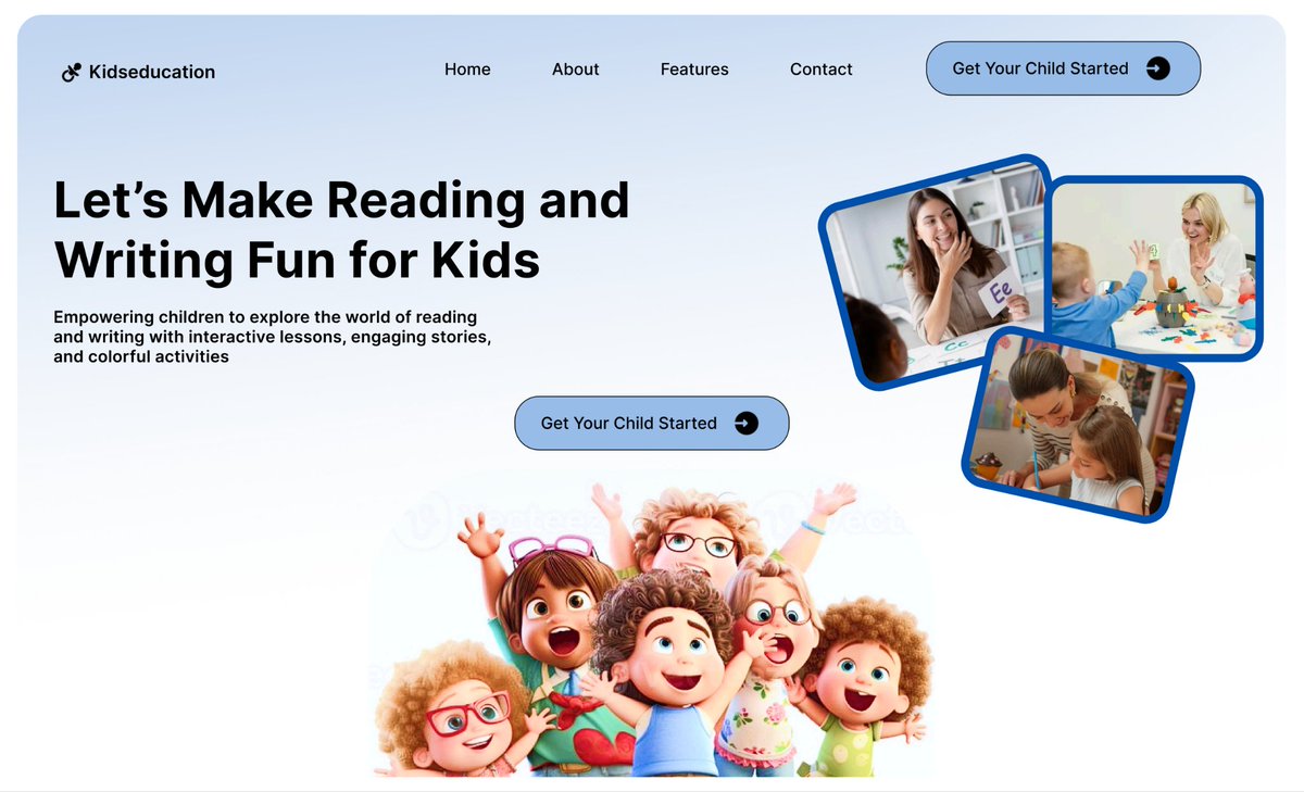 jerrytayy12's tweet image. A landing page where learning feels like play and every child becomes a confident reader and writer.

#UIDesign #UXDesign #Figma #DesignChallenge #InterfaceDesign
#UXDesign #HireADesigner #LookingForDesigner #FreelanceOpportunity #DesignPartner #RemoteWork