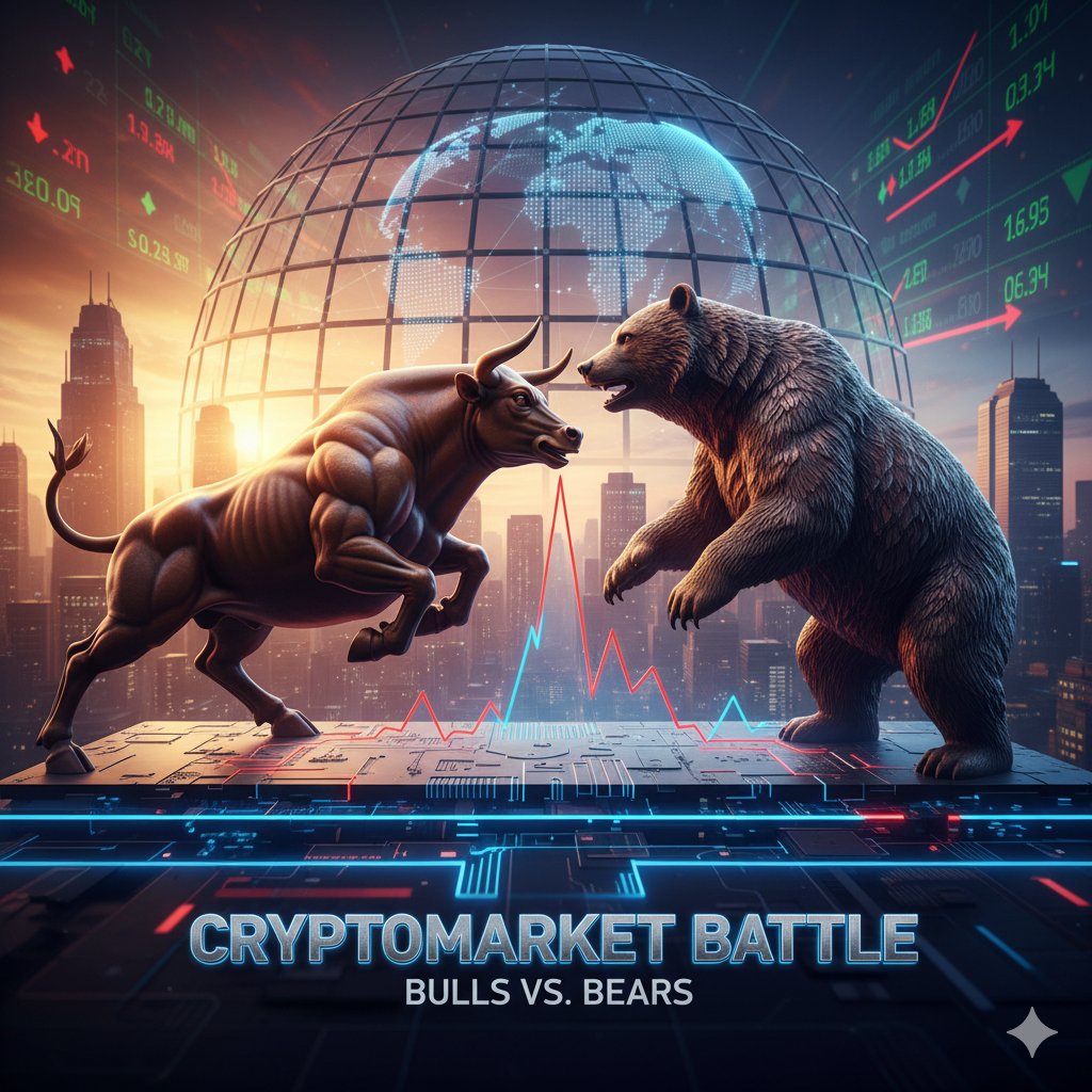 MSTBlockchain's tweet image. Two sides of the  market: hype drives the #bulls, negativity fuels the #bears. But true builders keep building, partnerships keep growing, and real adoption keeps moving forward—no matter the sentiment. Regulation and progress will win in the end. 

#CryptoAdoption #Web3…