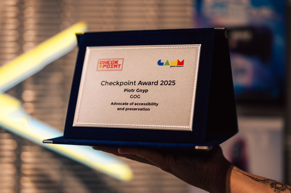 GOGcom's tweet image. We’re excited to share that GOG has received the Checkpoint Award 2025 in the Advocate of Accessibility and Preservation category 💿

It’s a huge honor for us, and a meaningful recognition of what we’ve been working toward for years: keeping classic games alive, DRM-free, and…