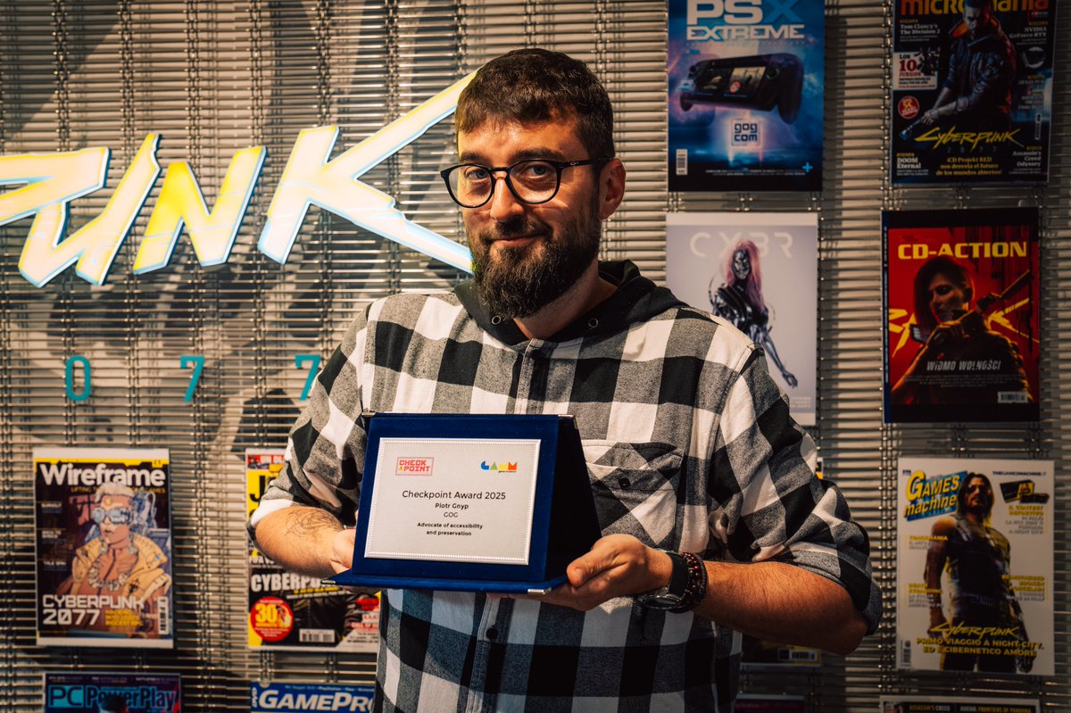 GOGcom's tweet image. We’re excited to share that GOG has received the Checkpoint Award 2025 in the Advocate of Accessibility and Preservation category 💿

It’s a huge honor for us, and a meaningful recognition of what we’ve been working toward for years: keeping classic games alive, DRM-free, and…