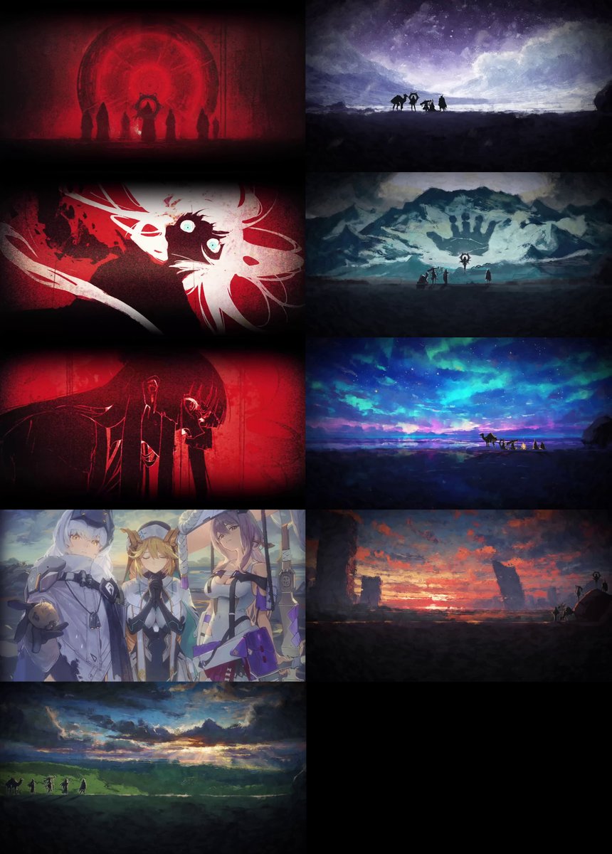 darknessdfm's tweet image. 3周年PVのイラストを担当しました！
企画や演出にも気を配りながら制作したので、本当に良い経験になりました。
このほかにも、3周年イベントストーリーではナユタとスノーホワイトの回想シーンも担当しています〜
制作の過程で手伝ってくださった方もお一人いらっしゃいます！…