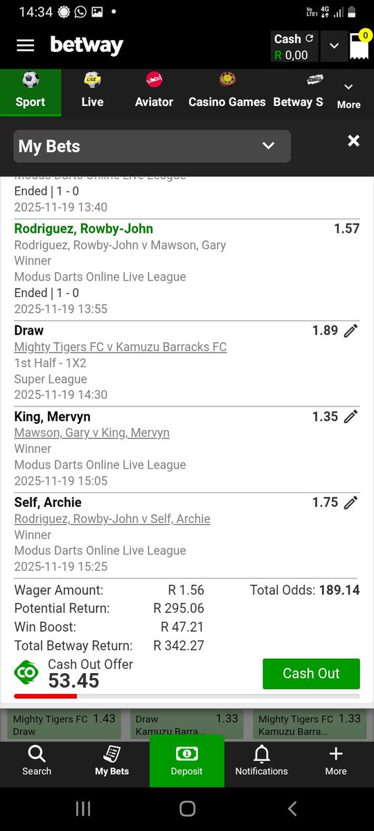 mzi035's tweet photo. The cashout is open but they dont want me to cashout...other day my cashout was over R500 ka R10 but still they couldnt let me cashout @Betway_za https://t.co/t4zDL2AyOa