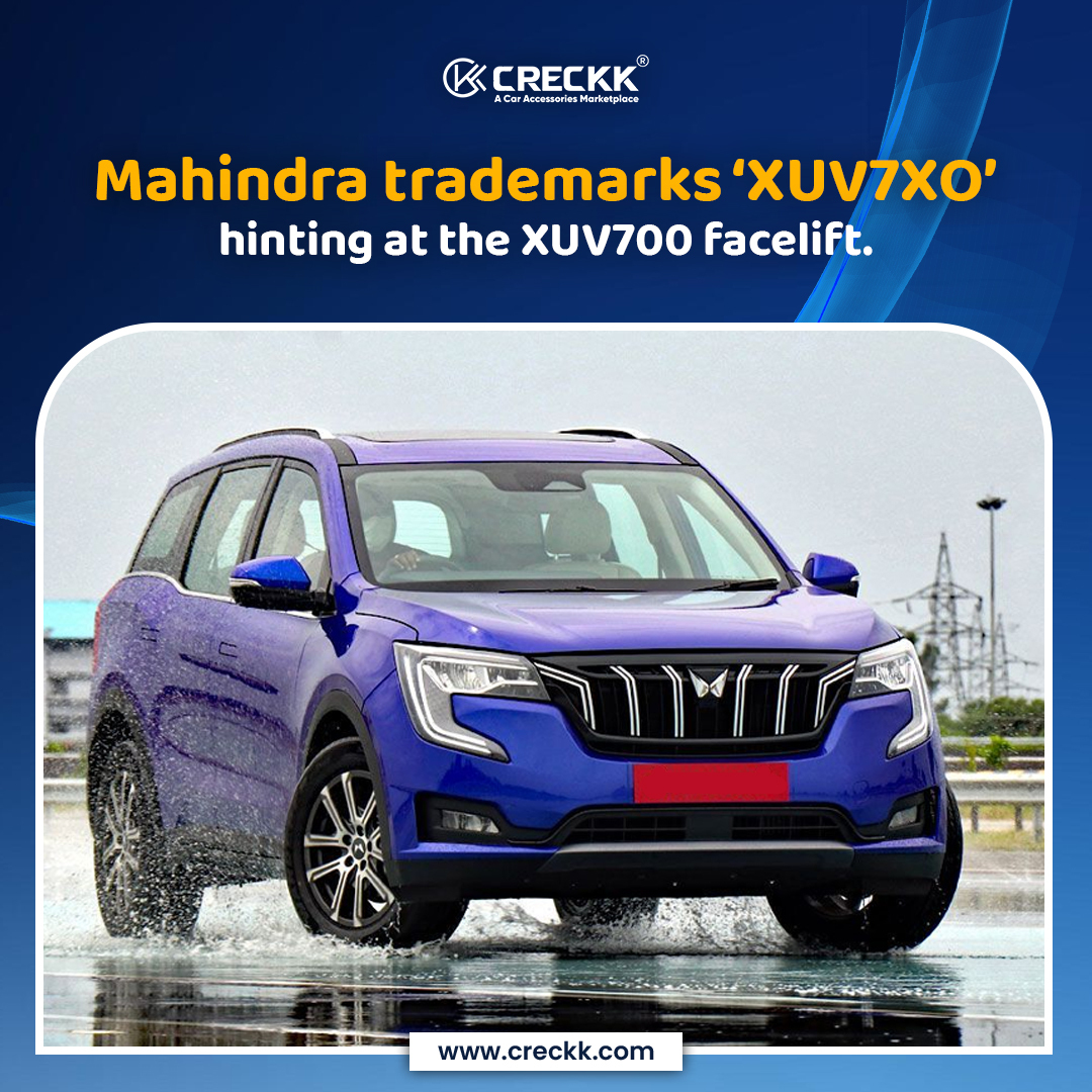 officialshalin's tweet photo. 🚘 Mahindra just pulled a sneaky one.
The name XUV7XO is officially trademarked 👀

Looks like the XUV700 is gearing up for a glow-up fresh name, sharper tech on the way.
India’s fav family SUV might be entering its upgrade era. 🛠️❇️

#Mahindra #XUV7XO #XUV700Facelift #AutoNews https://t.co/NFiOesDkcv