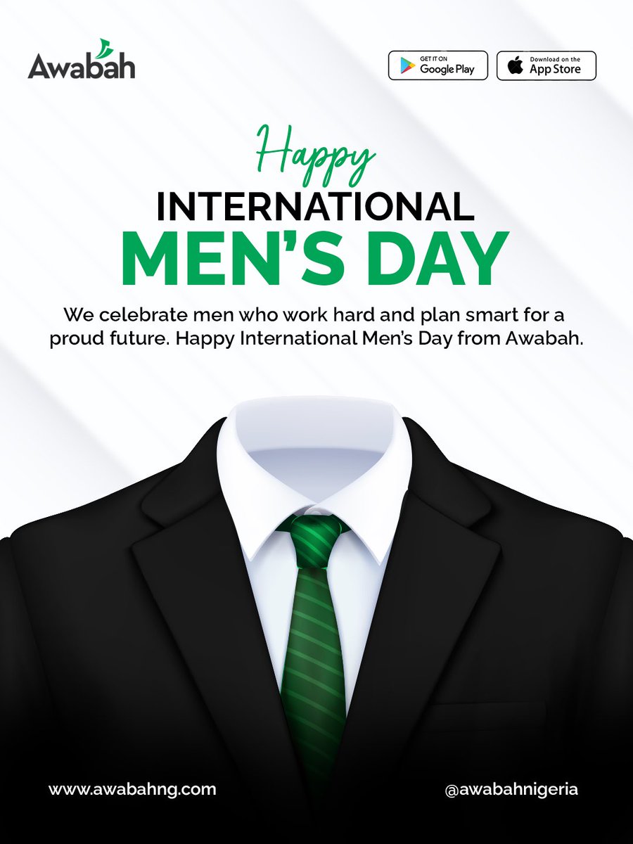 Today we recognize the men who bring balance, innovation and strength to every space they walk into.

Thank you
Happy International Men's day from us at Awabah

#awabah #internationalmensday2025 #penpay #wellness #pensionsinnigeria