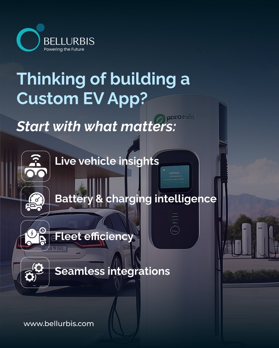 Bellurbis's tweet image. ⛔ 𝐒𝐭𝐨𝐩 𝐛𝐮𝐢𝐥𝐝𝐢𝐧𝐠 𝐄𝐕 𝐚𝐩𝐩𝐬 𝐭𝐡𝐞 𝐨𝐥𝐝 𝐰𝐚𝐲.
✅ 𝐒𝐭𝐚𝐫𝐭 𝐰𝐢𝐭𝐡 𝐢𝐧𝐭𝐞𝐥𝐥𝐢𝐠𝐞𝐧𝐜𝐞, 𝐞𝐟𝐟𝐢𝐜𝐢𝐞𝐧𝐜𝐲 &amp;amp;𝐚𝐦𝐩; 𝐫𝐞𝐚𝐥-𝐭𝐢𝐦𝐞 𝐝𝐚𝐭𝐚.

#EV #ElectricVehicles #EVTechnology #SmartMobility #SustainableTech #BatteryTech #FleetManagement