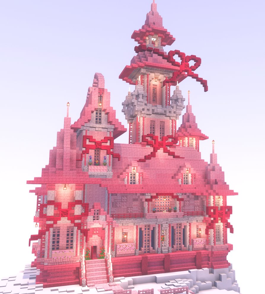 Urotan様制作のMOD「Sweet Pink Drop」キービジュアルを担当させていただきました🎀　
ピンクのグラデーションを、ハーフや階段で作れるのめっちゃ嬉しい楽しい最高でしたね🥳