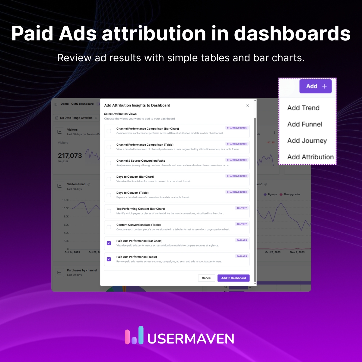 usermaven's tweet image. 🚀 Your Usermaven just got better!

• AI summaries
• Attribution in Trends
• Paid Ads insights in dashboard
• One-click reconnect
• Integration setup checklist
• Token regeneration

Head over to the announcement page for more details: updates.usermaven.com/announcements