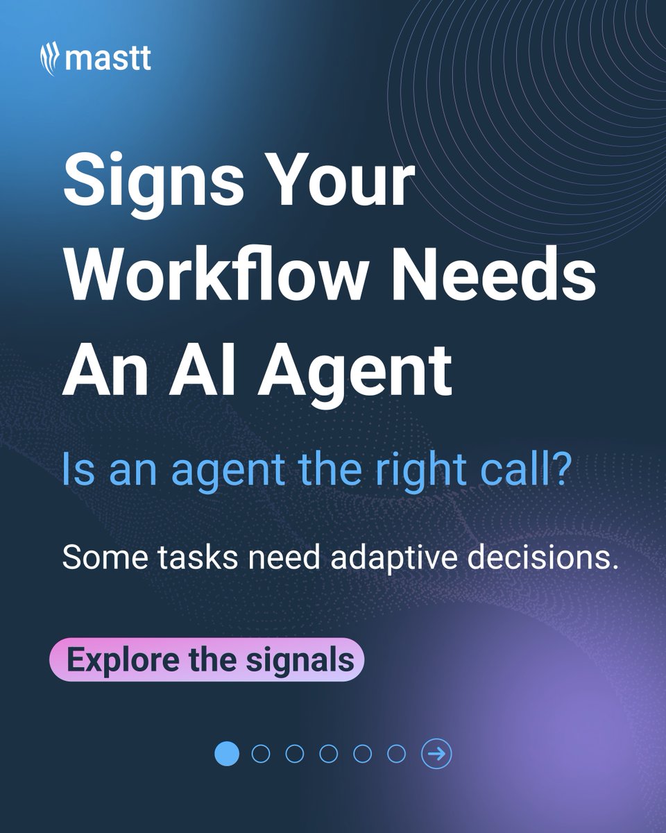 MasttGlobal's tweet image. AI agents are crucial 𝘣𝘦𝘧𝘰𝘳𝘦 your workflow spirals out of control. If your process feels unclear or fast-changing, check our guide to see if you’re ready! #AIAgents #WorkflowOptimization #ConstructionProjectManagement #ConstructionTech