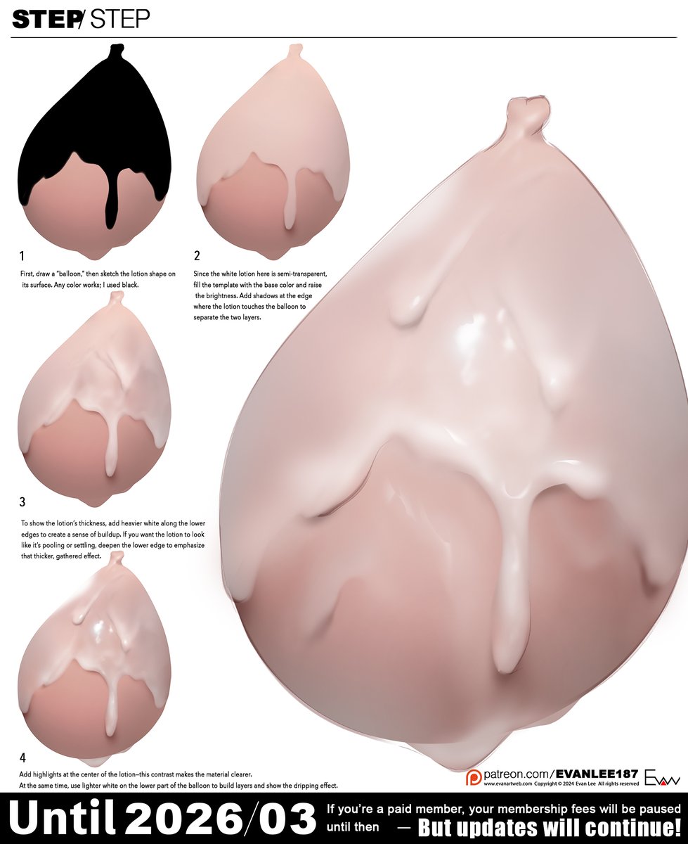 Wife: Why’re you drawing that again? 🤨
Me: It was bubbles last time - this one’s lotion. 🙃
Free access extended to Mar 2026! Pick a tier to unlock its tutorials. You can choose only once
Go highest for all content with a single payment! #evanlee #joinmyPatreon #togetrecord #psd