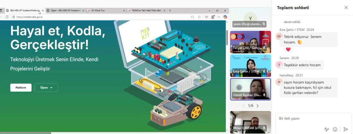 📢 Malatya’da Yenilikçi Eğitim Projeleri Tanıtıldı!

Malatya İl Millî Eğitim Müdürlüğü YEĞİTEK tarafından düzenlenen GençTek, FCL (Yenilikçi Sınıf), STEM ve eTwinning projeleri üzerine çevrimiçi bilgilendirme toplantısı, 17 ve 18 Kasım tarihlerinde iki ayrı oturum olarak