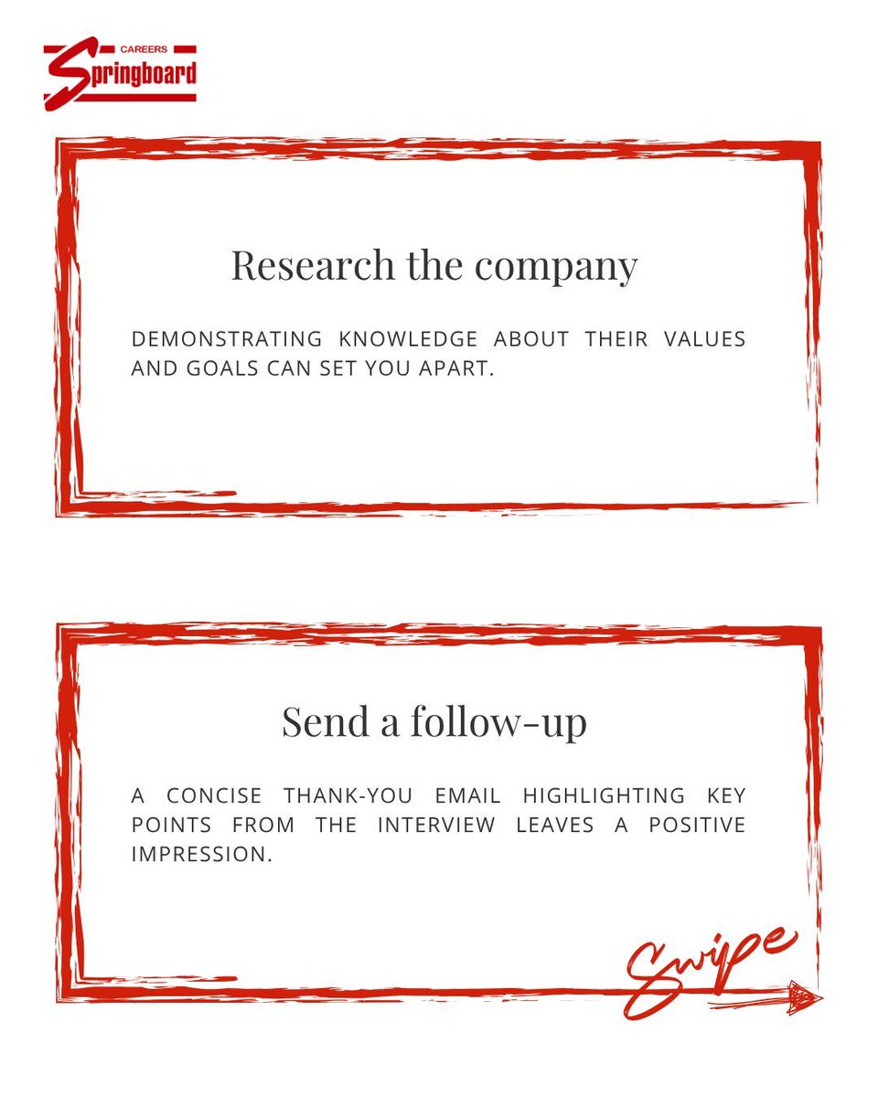 CSGX_'s tweet image. You’ve got 30 minutes to impress and only 30 seconds to make them believe you’re the one. Are you ready for your next virtual interview? 

These are some of the tips we share weekly at Career Springboard, and the support is entirely free.

#VirtualInterviewTips #CareerSupport