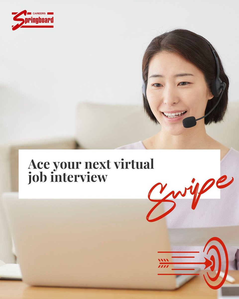 CSGX_'s tweet image. You’ve got 30 minutes to impress and only 30 seconds to make them believe you’re the one. Are you ready for your next virtual interview? 

These are some of the tips we share weekly at Career Springboard, and the support is entirely free.

#VirtualInterviewTips #CareerSupport