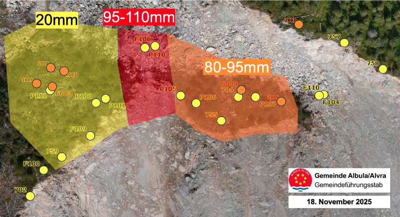 bergwelt_me's tweet image. Beim Brienzer-Rutsch im Kanton #Graubünden beschleunigt sich das «Plateau Ost» seit Tagen massiv - aktuell 8–10 cm pro Tag. In den nächsten Tagen wird ein Abbruch von bis zu 150’000 m³ erwartet. Das entspricht ca. 100-150 Einfamilienhäusern.

#Bergwelt #Schweiz #Naturgefahren