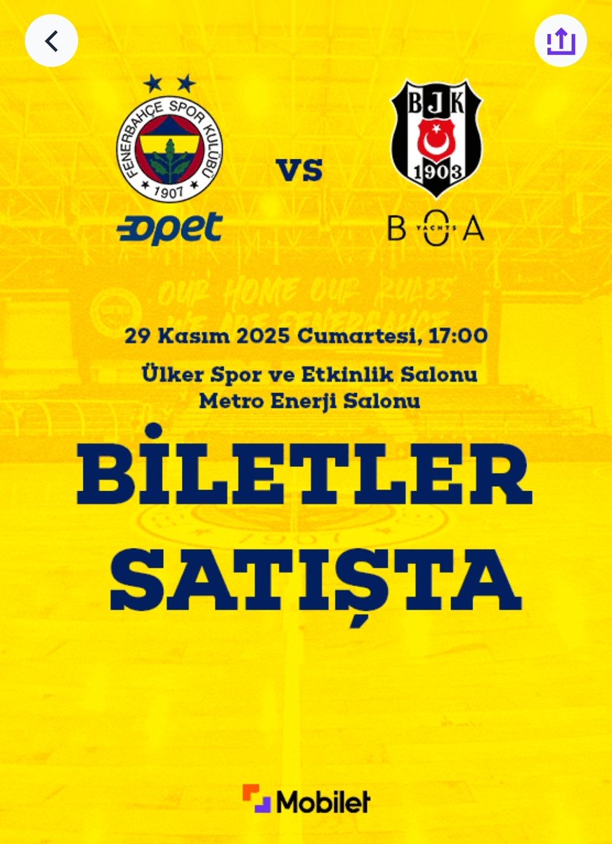 <a href="/fbkadinbasket/">Fenerbahçe Opet</a> duyurmayı yine unutmuş belli ki.. 29 Kasım Cumartesi günü Beşiktaş BOA ile oynayacağımız maçın biletleri satışa çıktı.
Bilet almak için: mobilet.com/event/50020/