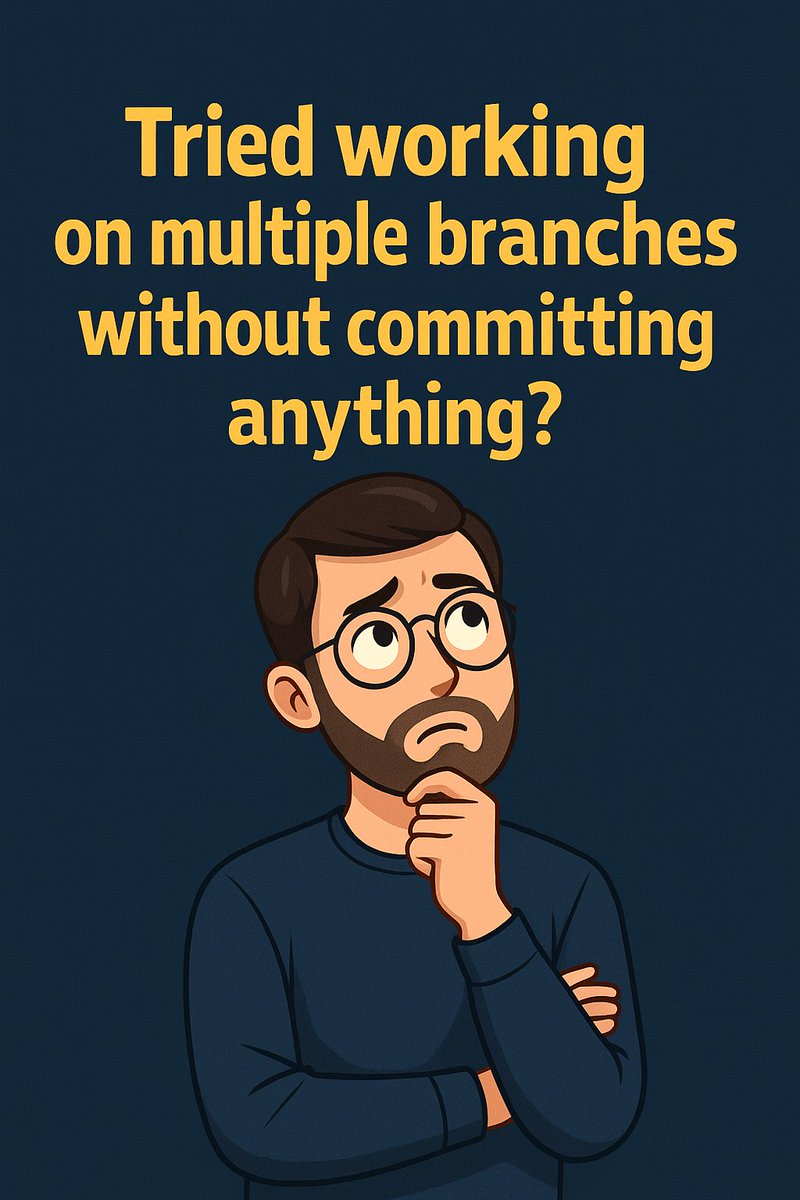 Hey devs! Tried working on multiple branches without committing anything? 😄

I have too - and it gets messy fast 😂
How do you manage it — stash, worktrees, or something else?
My uncommitted changes kept following me around 🤦‍♂️
Interested to know how you handle this. 
#OpenSource