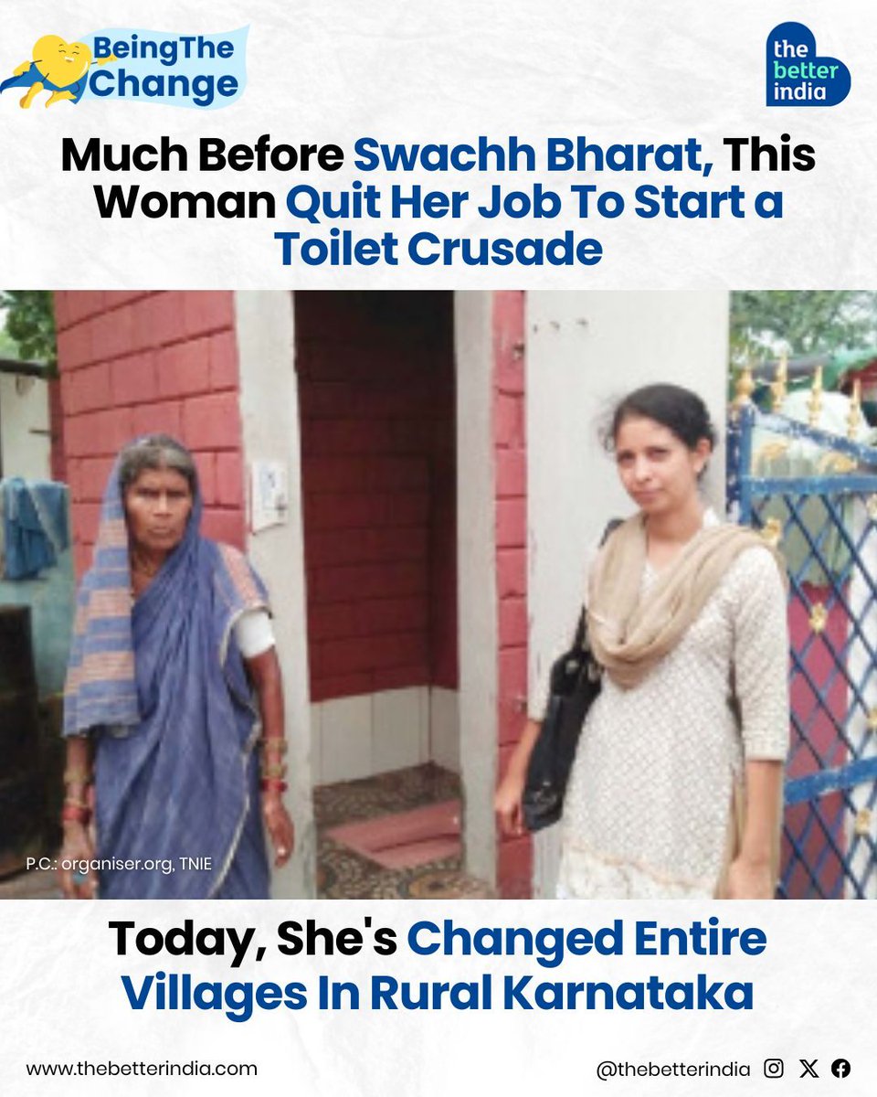 Meet Bhavya Rani, the woman who quit her job at 23 to transform entire villages in rural Karnataka.

In 2010, only 8 out of 1,343 households in Shettigondanahalli had toilets.

Open defecation was the norm — until Bhavya decided to act. Using her savings, she built the first