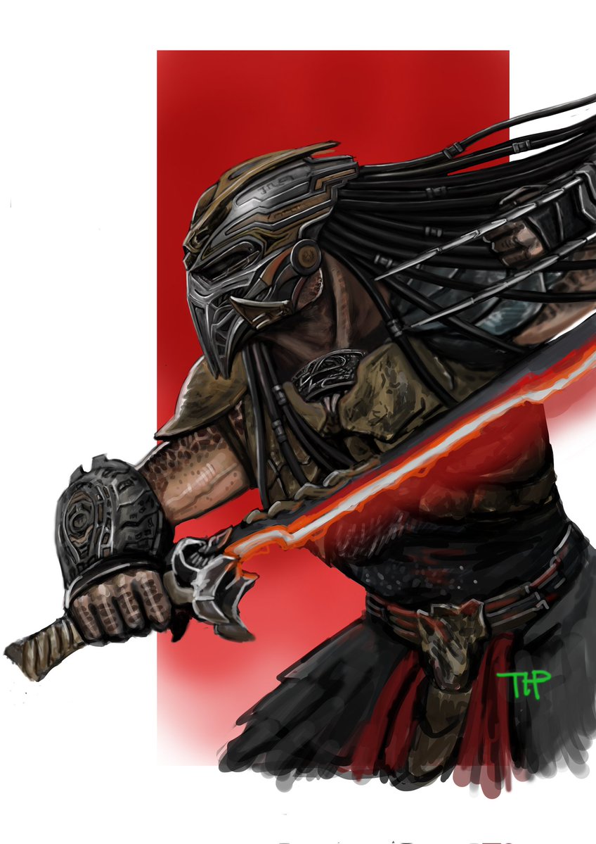 My latest painting  Kwei from #PredatorBadlands movie