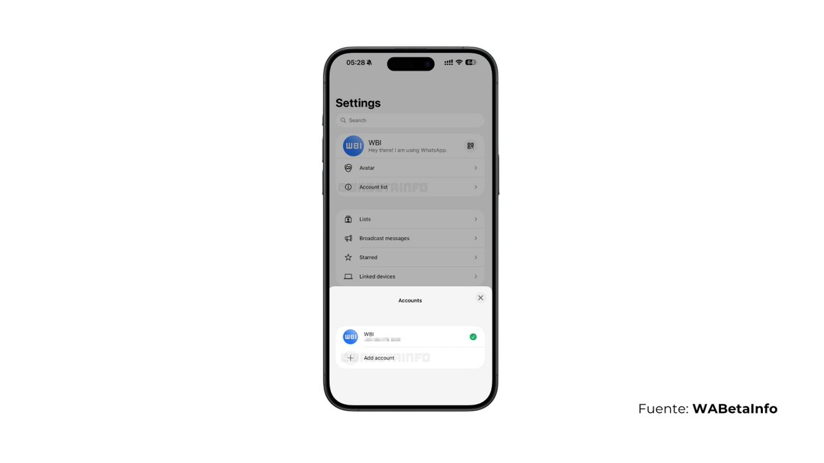 LaMMordida's tweet image. 🚨 WhatsApp da un paso importante en iPhone: gestión de varias cuentas desde la app principal

La beta introduce una “lista de cuentas” en Ajustes para añadir una segunda cuenta, intercambiar entre ellas con toques rápidos y mantener historiales, copias y notificaciones…