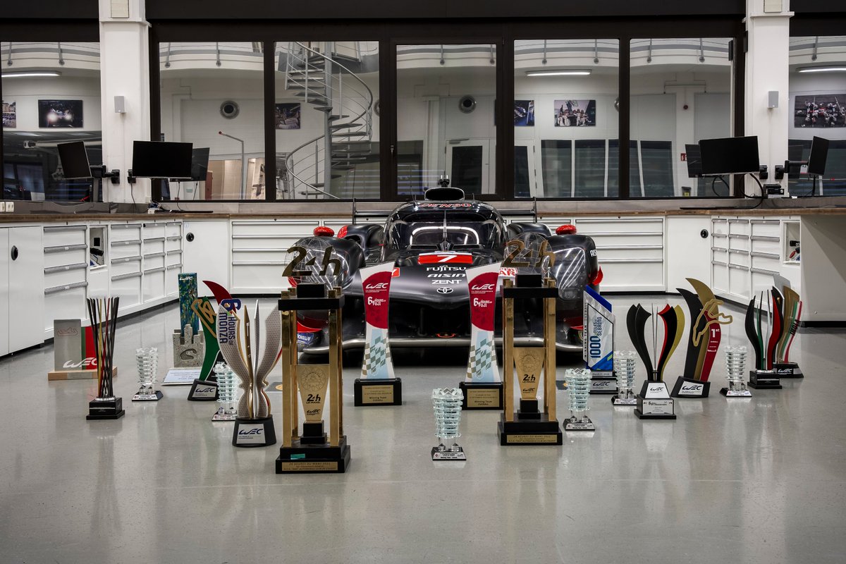 TGR_WEC's tweet image. 20 trophies 🏆. One unstoppable machine🔥. 

The #GR010HYBRID collected its 20th @FIAWEC victory at the #8hBahrain 🇧🇭, ending our 2025 season in style. 

#ToyotaGazooRacing #WEC #LeMans24
