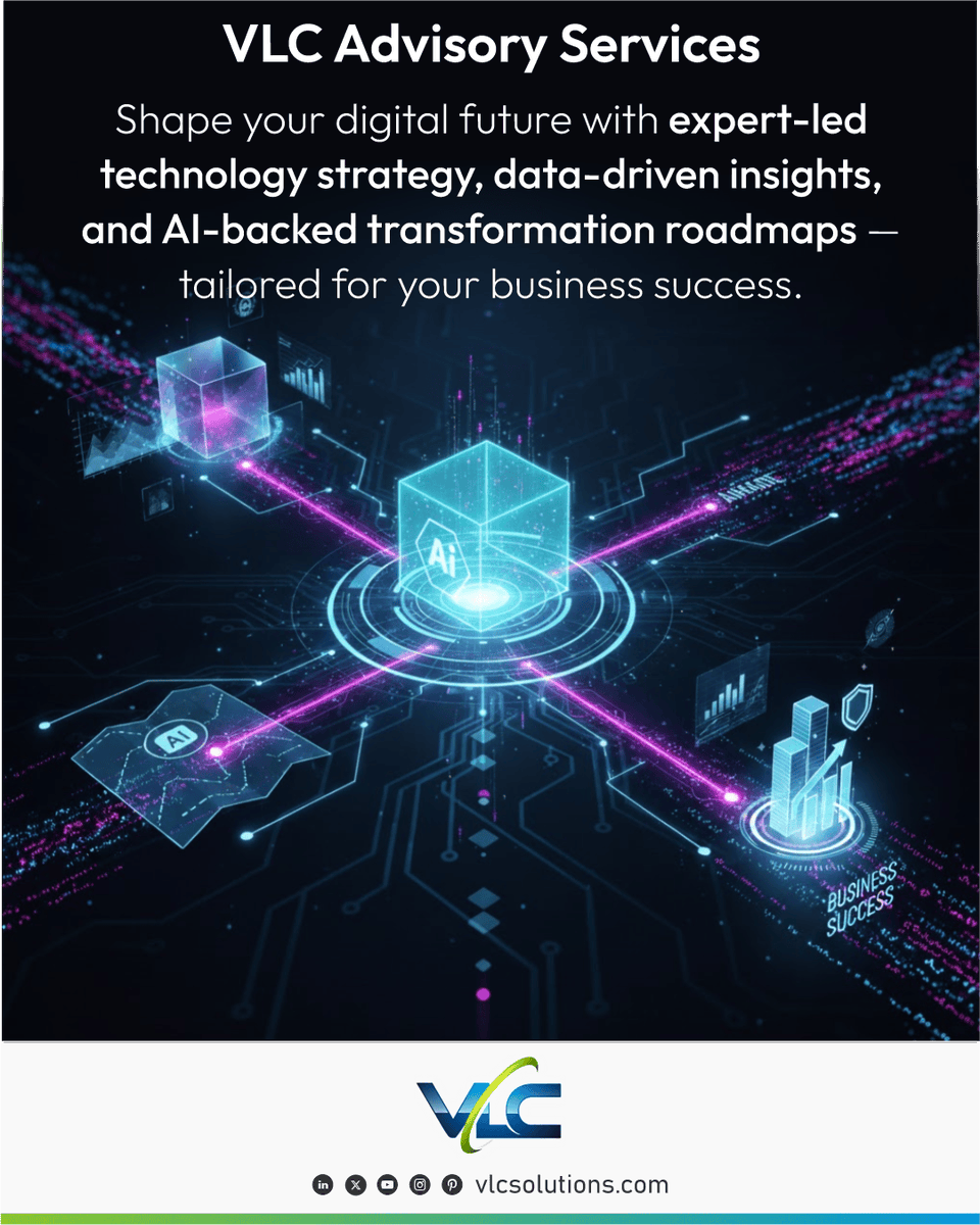 vlcsolutions's tweet image. Every effective digital transformation begins with a solid strategy. VLC Solutions offers Advisory Services to align technology with vision, ensuring smarter and more resilient decisions.
vlcsolutions.com/technology-adv…
#VLCSolutions #TechnologyAdvisory #DigitalTransformation #AITools