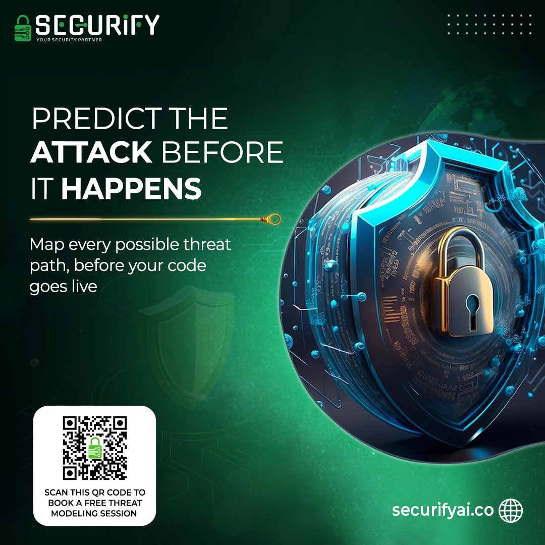cybersecurify's tweet image. Know where attacks start.
Do this:
1️⃣ Identify key assets
2️⃣ Map entry points
3️⃣ Prioritize top controls
We help you assess risks with STRIDE and MITRE ATT&amp;amp;CK before deployment.
Book your free threat modeling session: securifyai.co
#ThreatModeling #CyberSecurity #appsec
