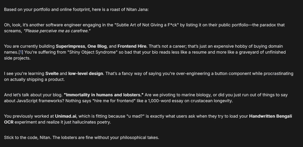 iam_nitan's tweet photo. I gotta be more famous for AI to make better roast of me. https://t.co/144zddErsc