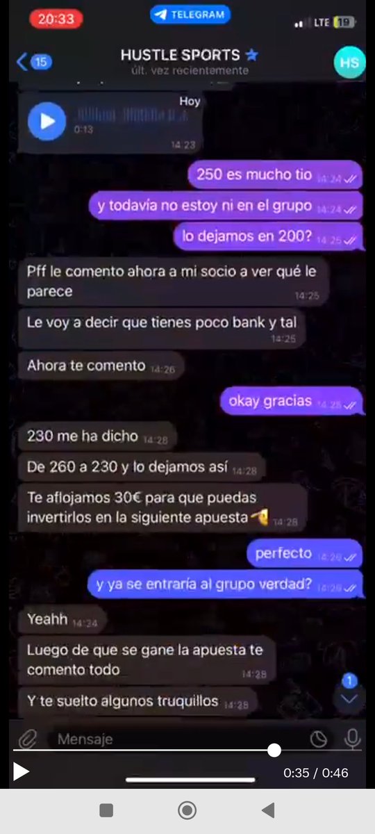 plata43279's tweet photo. Es tan RUIN que le sigue presionando para que apueste más dinero.
Incluso dice el 👻 que le va a meter otros 10k
Para esta apuesta le pide 250 euros.
El cliente dice que es mucho k ya le ha pagado 150
HUSTLE habla con su socio y se lo dejan a 230
aún así sin darle acceso al VIP https://t.co/zEx9eye6xR