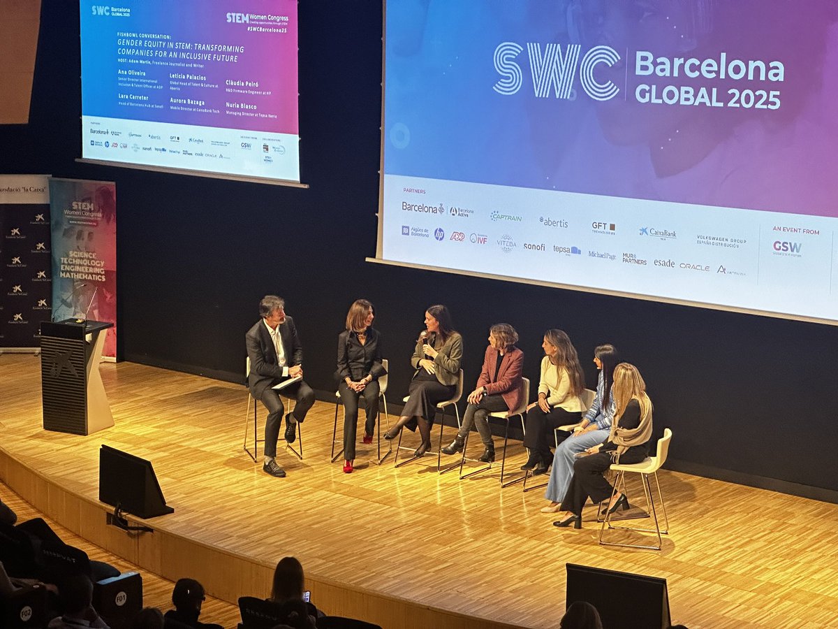 StemwomenEurope's tweet photo. 🌍⭐️ #SWCBarcelona2025
FISHBOWL CONVERSATION: GENDER EQUITY IN STEM: TRANSFORMING COMPANIES FOR AN INCLUSIVE FUTURE
👥 Moderator: @adammartim
Freelance Journalist and Writer
#STEMCompanies #STEM #GenderEquality en el @CosmoCaixa #Barcelona https://t.co/OeX7NgxhXv