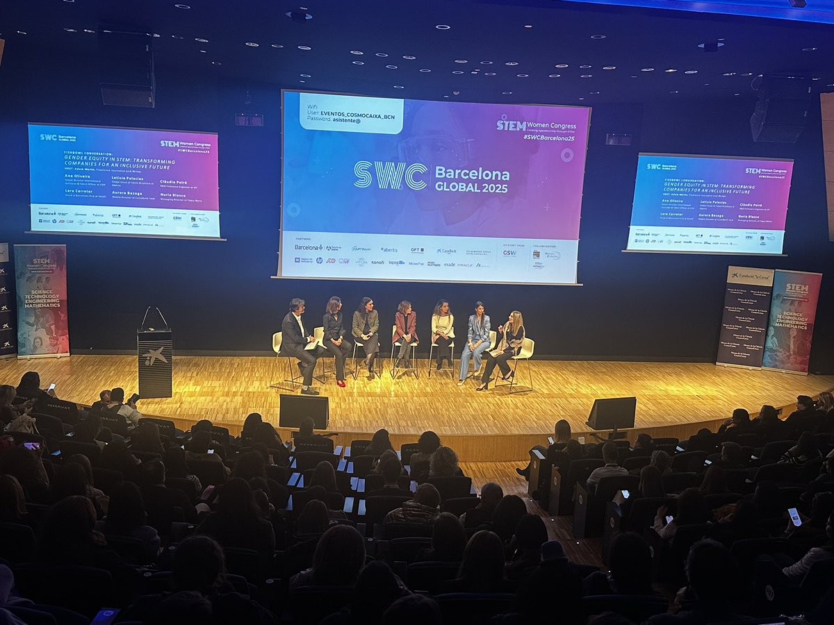 StemwomenEurope's tweet photo. 🌍⭐️ #SWCBarcelona2025
FISHBOWL CONVERSATION: GENDER EQUITY IN STEM: TRANSFORMING COMPANIES FOR AN INCLUSIVE FUTURE
👥 Moderator: @adammartim
Freelance Journalist and Writer
#STEMCompanies #STEM #GenderEquality en el @CosmoCaixa #Barcelona https://t.co/OeX7NgxhXv