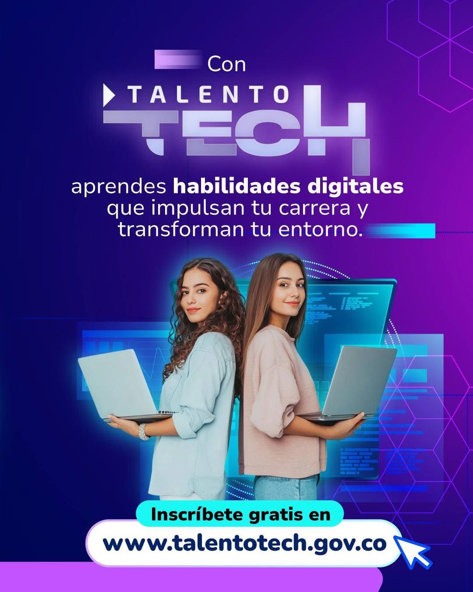 TalentoDigCol's tweet image. 🚀 La tecnología cambia el mundo, pero son las personas las que lo transforman. 
Con #TalentoTECH, miles de colombianos están desarrollando las habilidades para hacerlo posible: talentotech.gov.co. 

#ConDignidadCumplimos