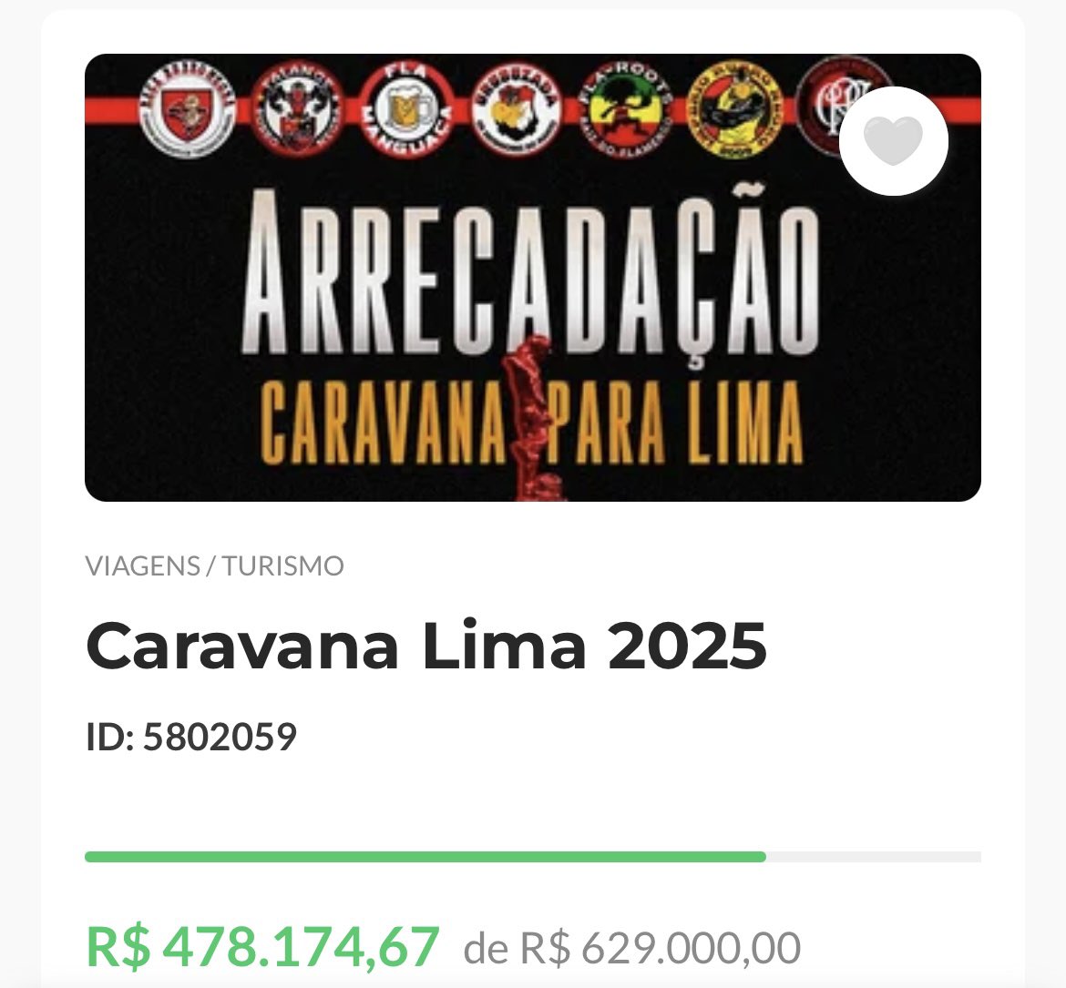 ubzoficial's tweet image. Falta muito pouco, Nação! 

Vamos continuar divulgando. SEREMOS 🏆

Doe qualquer valor através da chave pix: 5802059@vakinha.com.br 

E pelo link vakinha.com.br/vaquinha/carav…

#URUBUZADA
#Libertadores