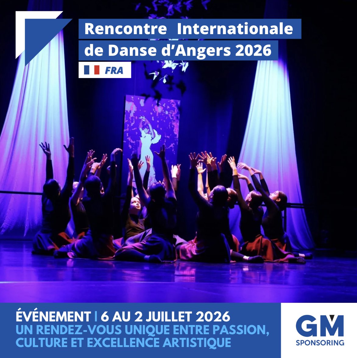 💃✨ #Danse | La Rencontre Internationale de Danse d’Angers revient en 2026 !

Du 6 au 12 juillet 2026, Angers redeviendra un pôle artistique majeur avec la Rencontre Internationale de Danse d’Angers, un événement exceptionnel réunissant professeurs, chorégraphes et danseurs