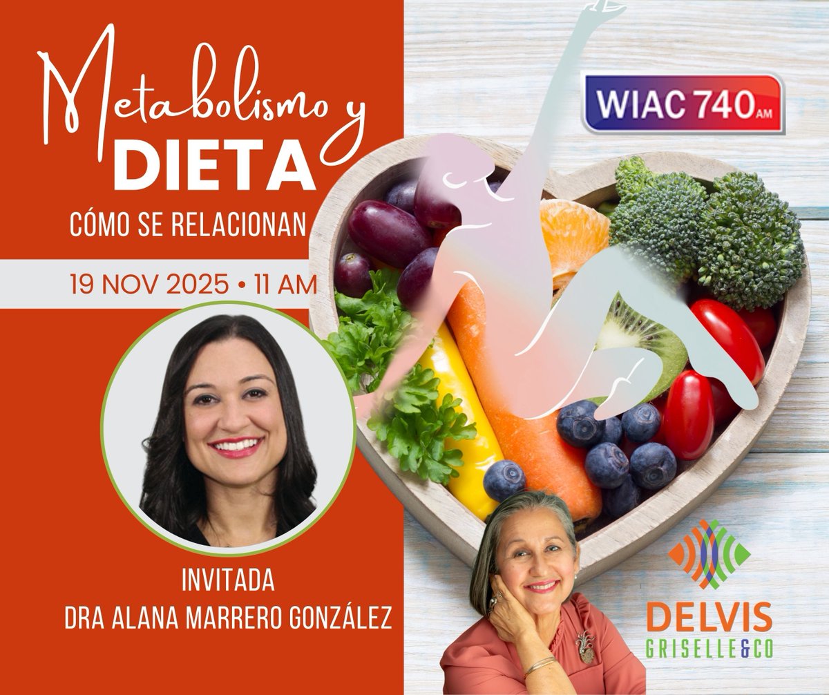 Metabolismo y dieta, cómo se relacionan. Invitada: Dra. Alana Marrero González. Hoy 11 am. #wiac740