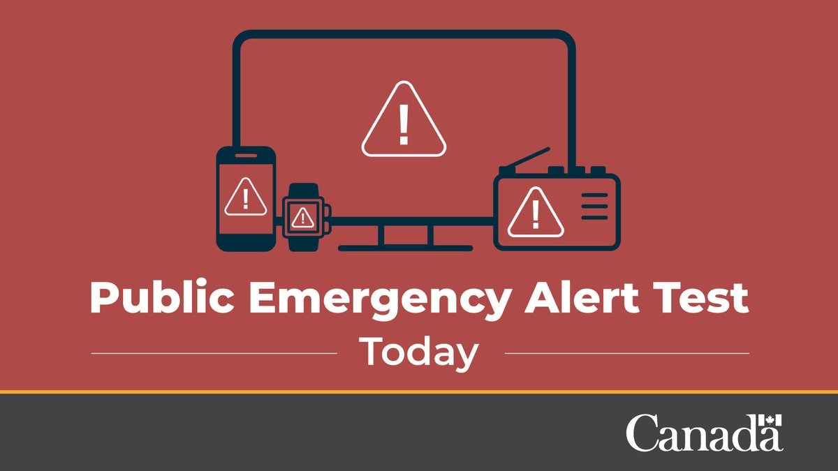 You may receive an emergency alert test on your phone today. Please do not call 911. This service is a life-saving tool that is for emergencies only. Find out when and what to do when you receive the test: alertready.ca/testing-schedu… #AlertReady