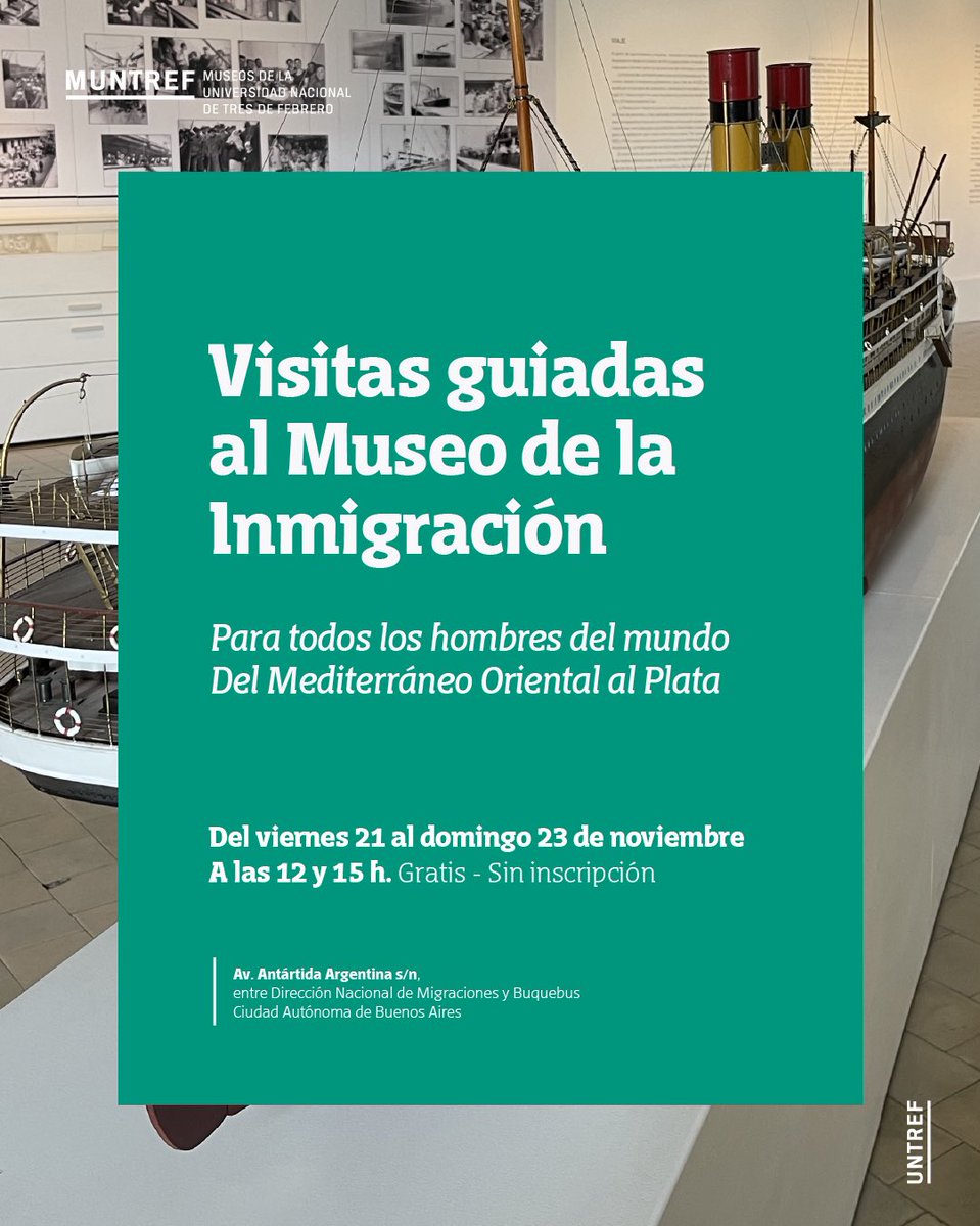 MUNTREF's tweet photo. ➡️ Te esperamos en MUNTREF para:
🎨 Visitar las muestras que cuentan la historia de la inmigración en la Argentina
🎨 Recorrer las exhibiciones de @BIENALSURarte 
🎨 Participar de los talleres de arte para infancias y familias https://t.co/xwRFG8WyNm