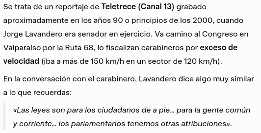 Como dijo en su momento el Ex. Senador Jorge Lavandero, las leyes y normas son para la gente común y corriente, no para ellos. (Se fue preso por pedófilo). Abusó de 4 menores de edad de entre 8 y 13 años de edad.
