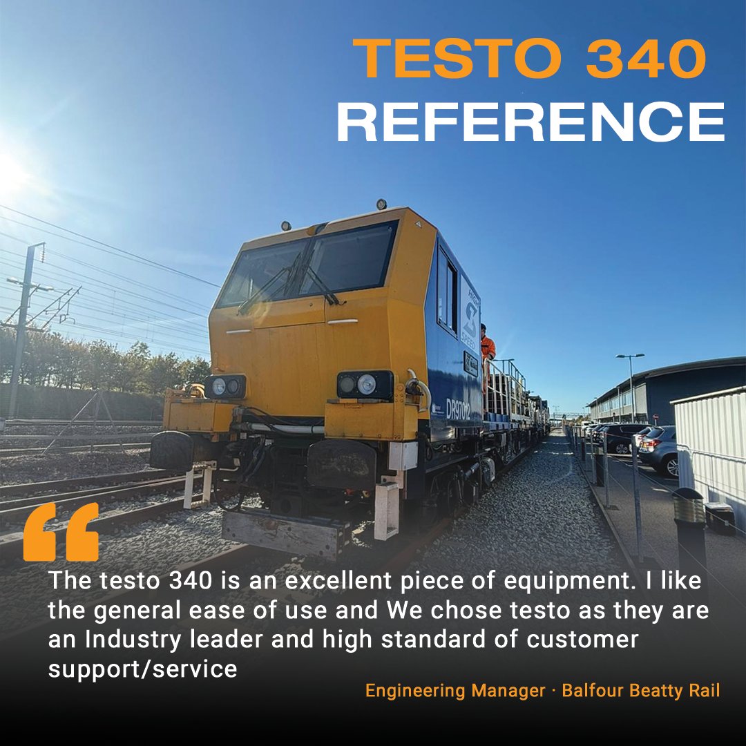 TestoLimited's tweet image. Track Measurements with Balfour Beatty Rail 🚆

Precision matters when maintaining the UK’s rail infrastructure. That’s why Balfour Beatty Rail trusts the testo 340 for emissions testing on their machinery

testo.pulse.ly/ol69brmqod

#RailEngineering #BalfourBeattyRail #testo
