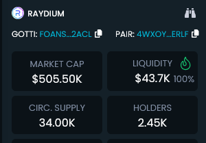 <a href="/GottiToken/">GOTTI</a> There you got 34k Supply! Low Supply, Low Market Cap, Low Price! What more can you want when buying a token?