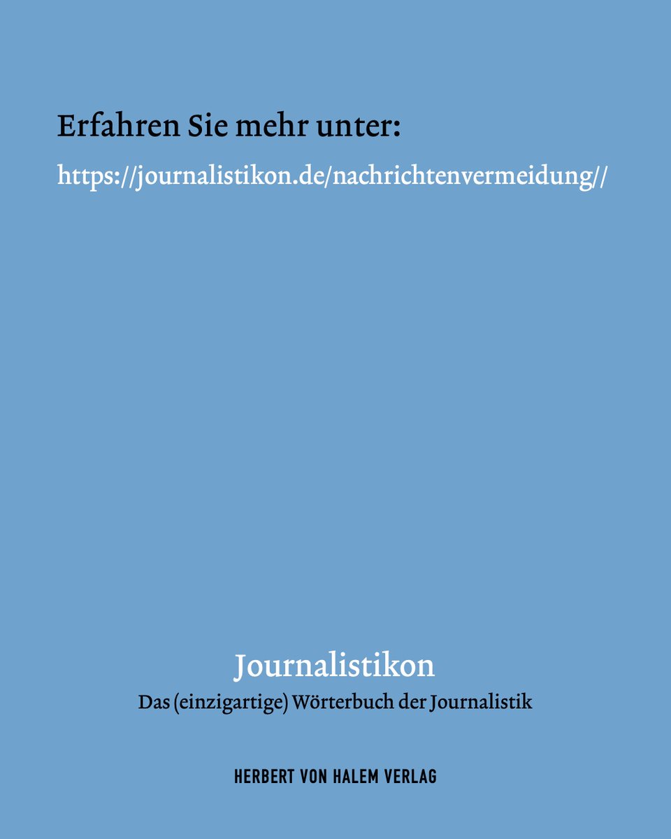 Warum meiden immer mehr Menschen Nachrichten?
Überforderung, Misstrauen, Negativität – vor allem Jüngere schalten ab. Wie erreichen wir sie?

👉️ Mehr hier: journalistikon.de/nachrichtenver…

#NewsAvoidance #Nachrichtenmüdigkeit #Medien #HalemVerlag