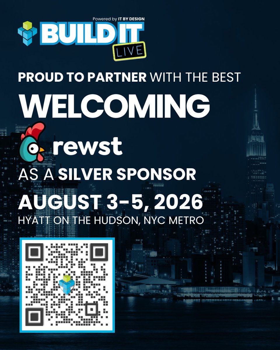 BuildIT_U's tweet image. Exciting news: Rewst is joining Build IT LIVE 2026 as a Silver Sponsor!
They’re redefining how MSPs automate and scale, perfectly aligned with our mission to help leaders work smarter and evolve faster.

Join the movement: hubs.ly/Q03TCnGw0

#BuildITLIVE #Rewst #Automation