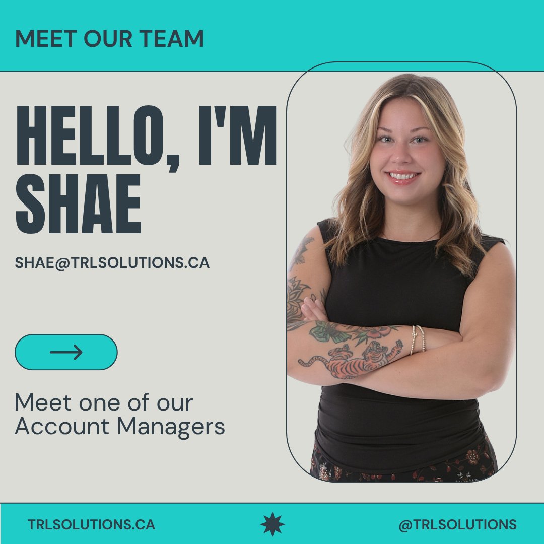 SolutionsTrl's tweet image. Meet Shae, one of our Account Managers! 👋 As the newest addition to our team, Shae is already impressing everyone with her strategic thinking and confidence in working with clients. Say hi to Shae in the comments!

#TRLSolutions #MeettheTeam #TeamAppreciation #DigitalMarketing