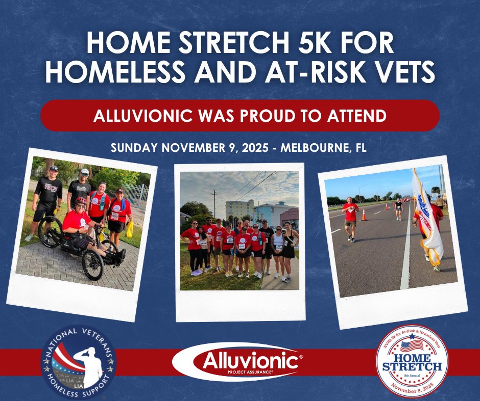 Alluvionic's tweet image. Proud to join the Home Stretch 5K for Homeless &amp;amp; At-Risk Vets on Nov 9—a meaningful run supporting our veteran community in Melbourne, FL. Huge thanks to Running Zone for an incredible event! Join a team that gives back: alluvionic.com/careers/ #HomeStretch5K #Alluvionic
