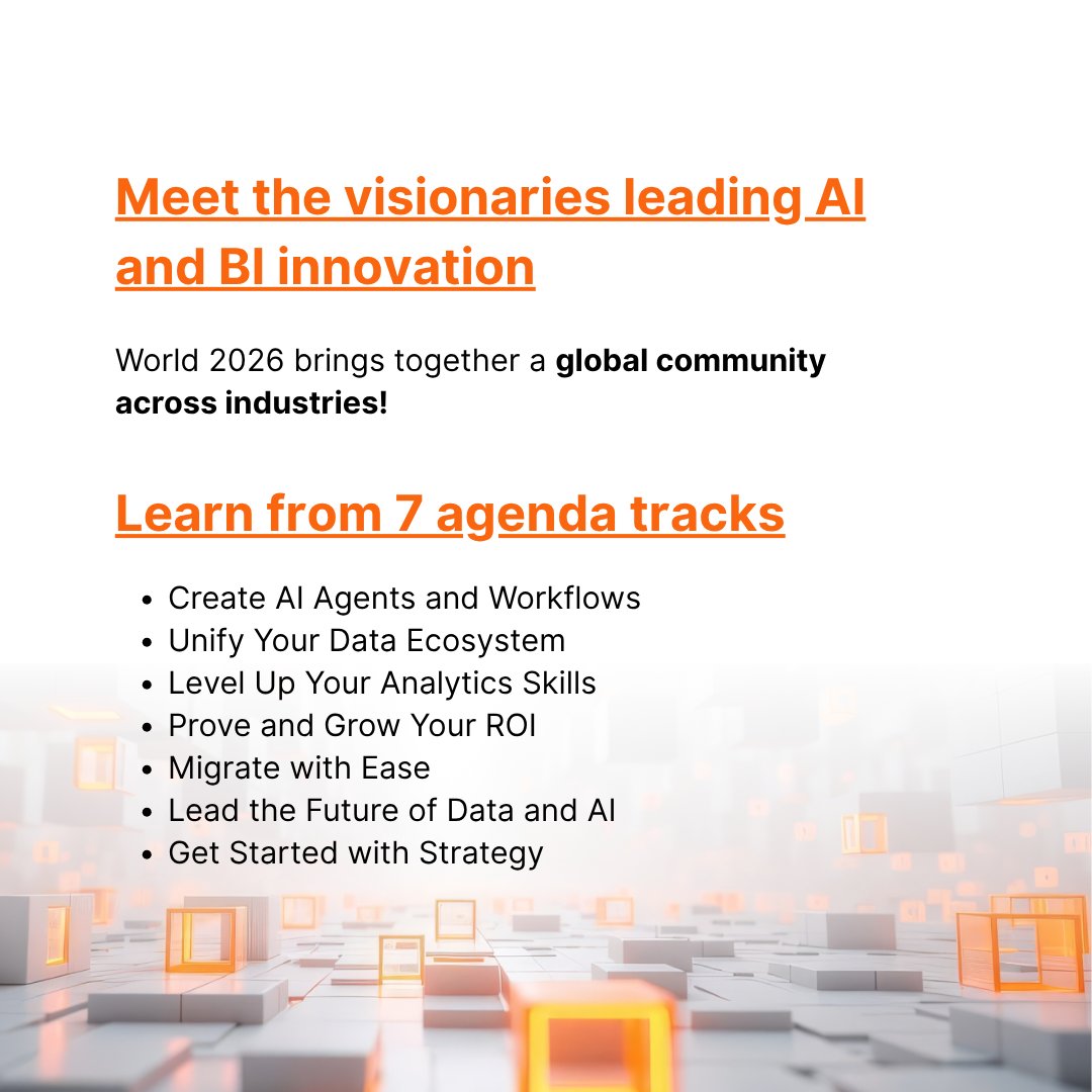 MicroStrategy's tweet image. 🚀 5 reasons you can’t miss #StrategyWorld26

From Feb 23–26, Las Vegas becomes the global hub for AI, BI &amp;amp; Bitcoin innovation.

🔗 Explore &amp;amp; register: ow.ly/hRh250XqOaN

#SemanticLayer #AIInnovation #EnterpriseAI